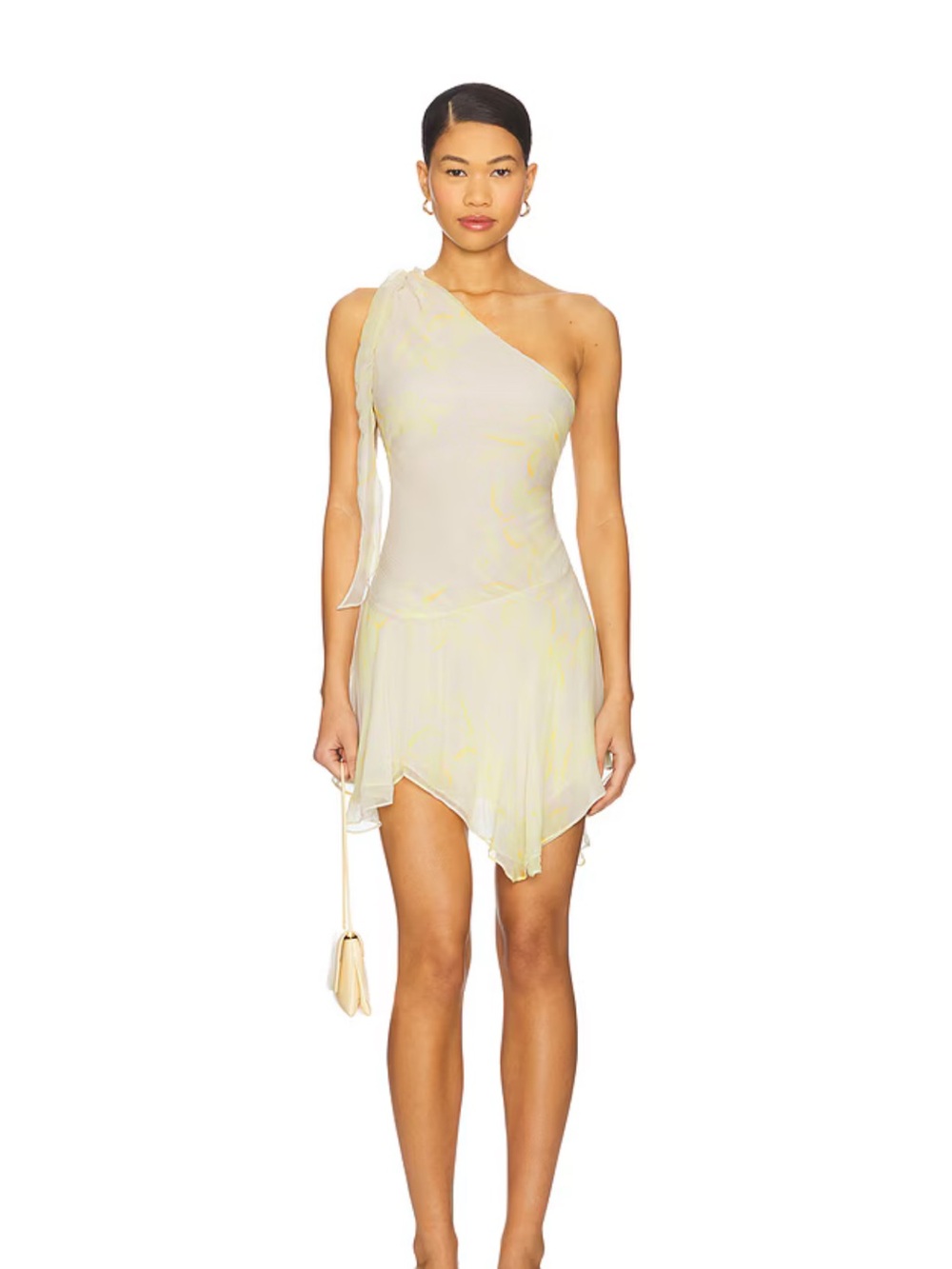 Bec + Bridge Colmar Asymmetric Mini Dress in Lemon Floral